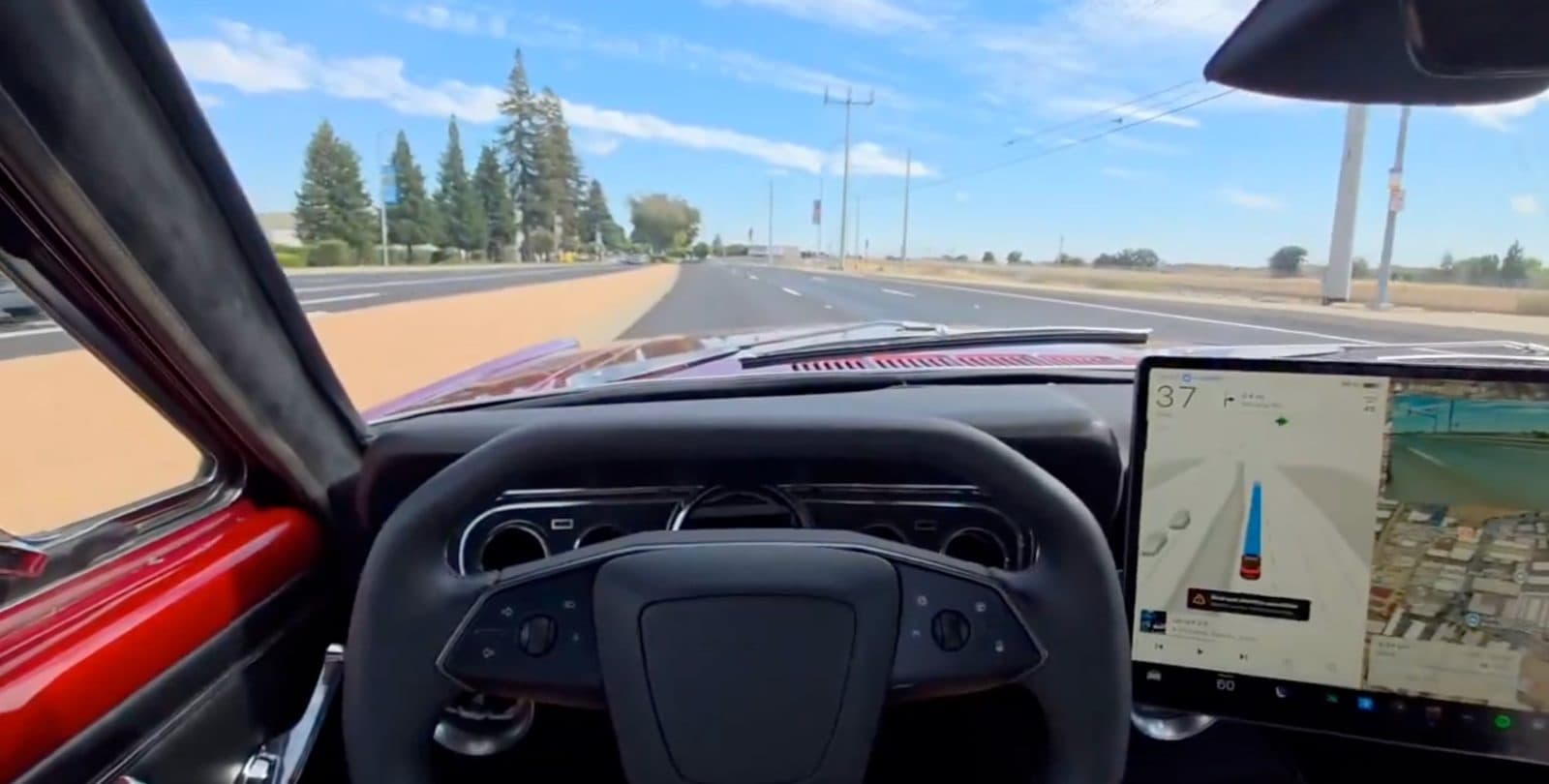 1966 Ford Mustang converted into a Tesla with working ‘Full Self-Driving’