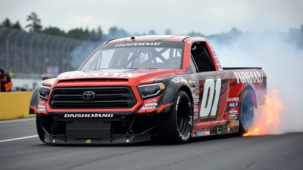 NASCAR 卡車賽 Lime Rock Park 火警：Thomas Annuziata 賽車起火